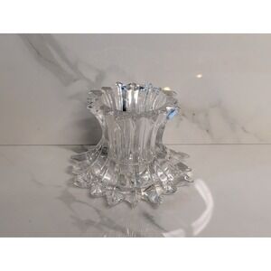 PartyLite Crystal Candle Holder Sunburst Starburst Made in Germany P0277 Clear